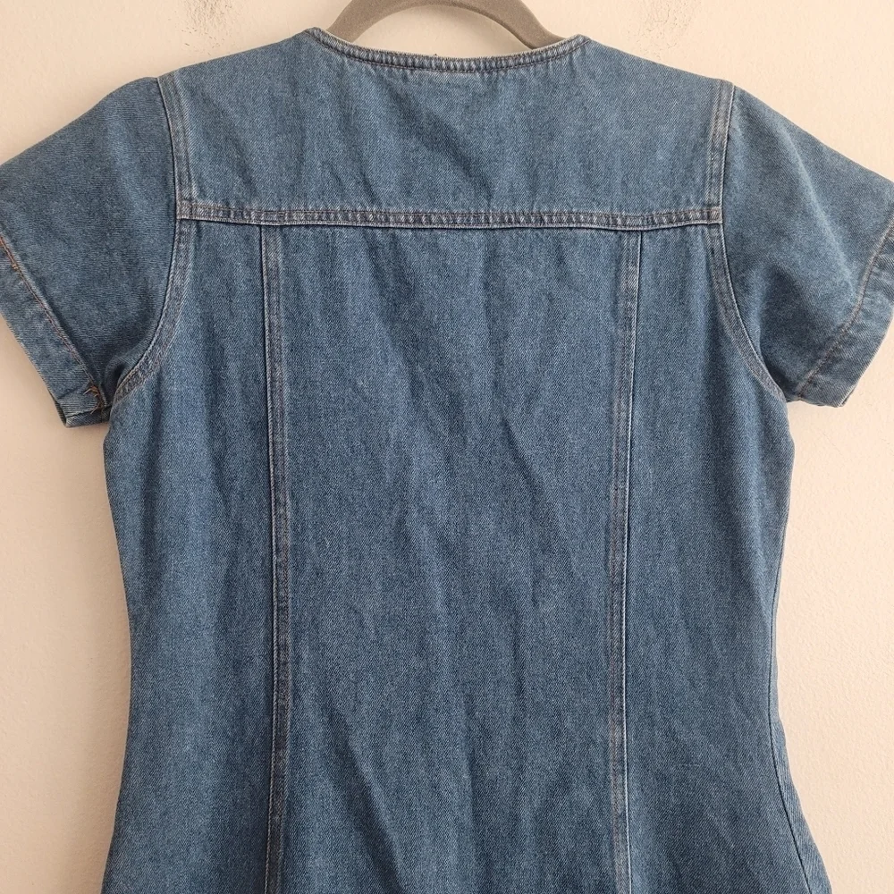 VTG Rough Diamond Girls 14 Denim‎ Fit & Flare Dress Pockets Y2K